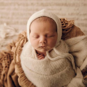 Newborn Photography Prop, Newborn Wrap, Newborn Photography, Soft Stretchy Baby Wrap, Newborn Photo Wrap, Ultimate Cashmere Wraps Ivory image 6