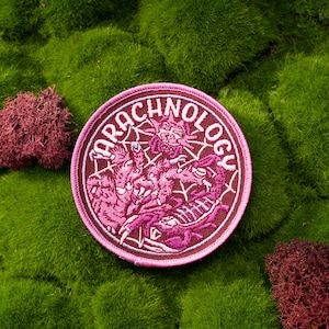 Écusson d'arachnologie : tarentule, tisserand d'orbes, broderie de scorpion (3,5 pouces de diamètre)