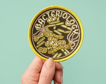 Bacteriology Patch: Bacilli, Spirochete, Cocci Embroidered Sew-on Badge