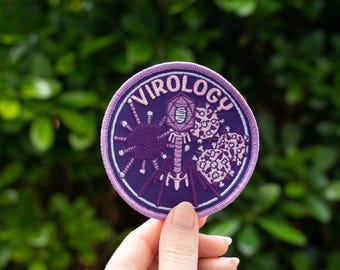 Virology Patch with Adenovirus, Bacteriophage, Influenza Viruses – 3.5" Embroidered Sew-on Badge