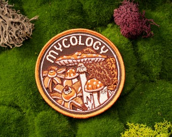 Mycology Mushroom Patch: Earth Star, Morel, Amanitas Embroidery (3.5” Diameter)