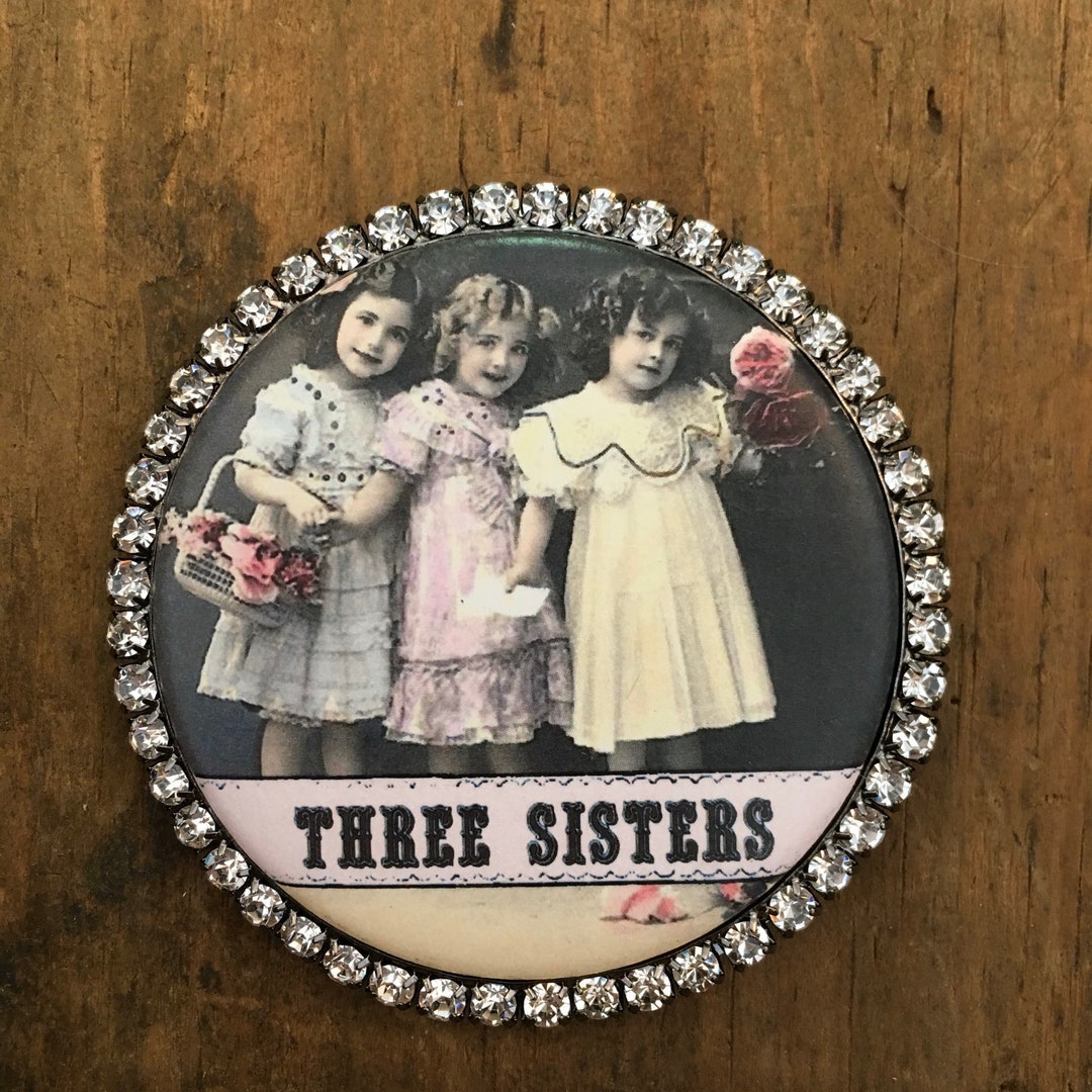 Rhinestone Round Magnet-three Sisters - Etsy