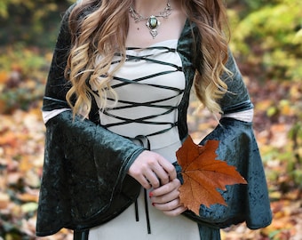 Velvet Medieval Dress: Renaissance Elf Gown, Fantasy Costume