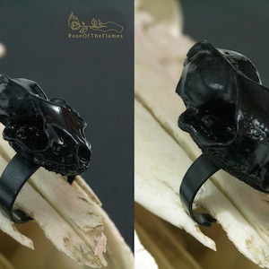Bat black skull ring - pagan witch wicca goth gothic jewelry