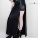 Black fake leather long skirt - goth gothic fetish sexy clothing