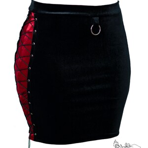 Velvet Gothic Skirt: Punk Rockabilly Corset Pencil Skirt image 2