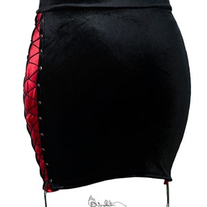 Velvet Gothic Skirt: Punk Rockabilly Corset Pencil Skirt image 3