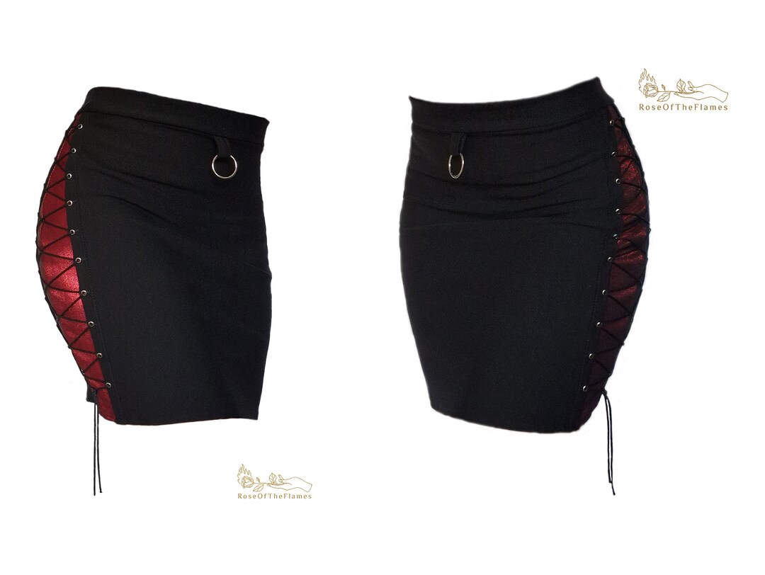 Gothic Goth Skirt Punk Rock Rockabilly Rave Short Pencil Etsy