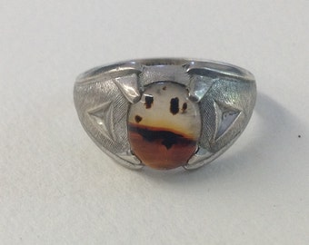 Men's Sterling Silver Montana Agate Ring