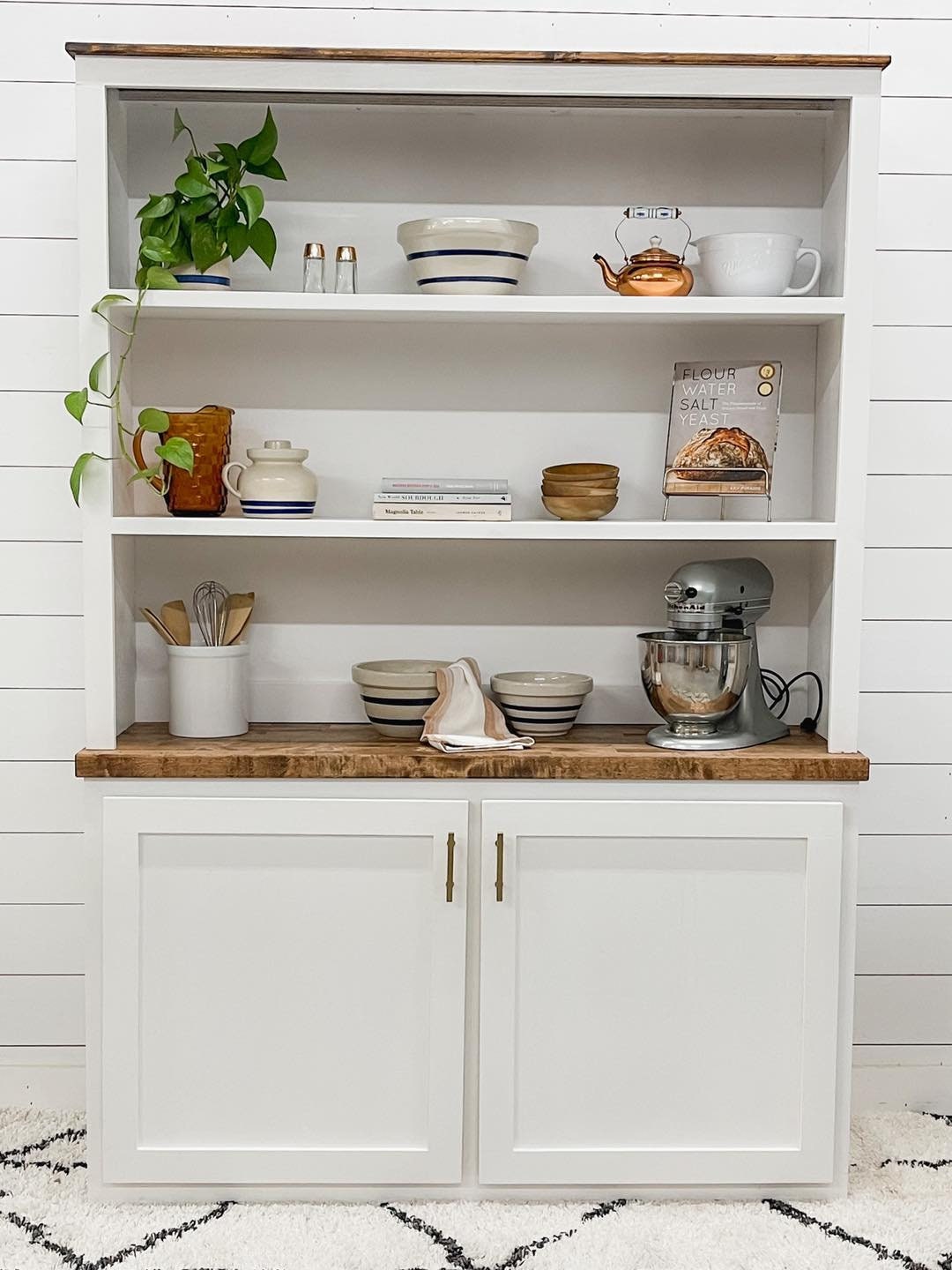 Butcher Block Hutch Etsy