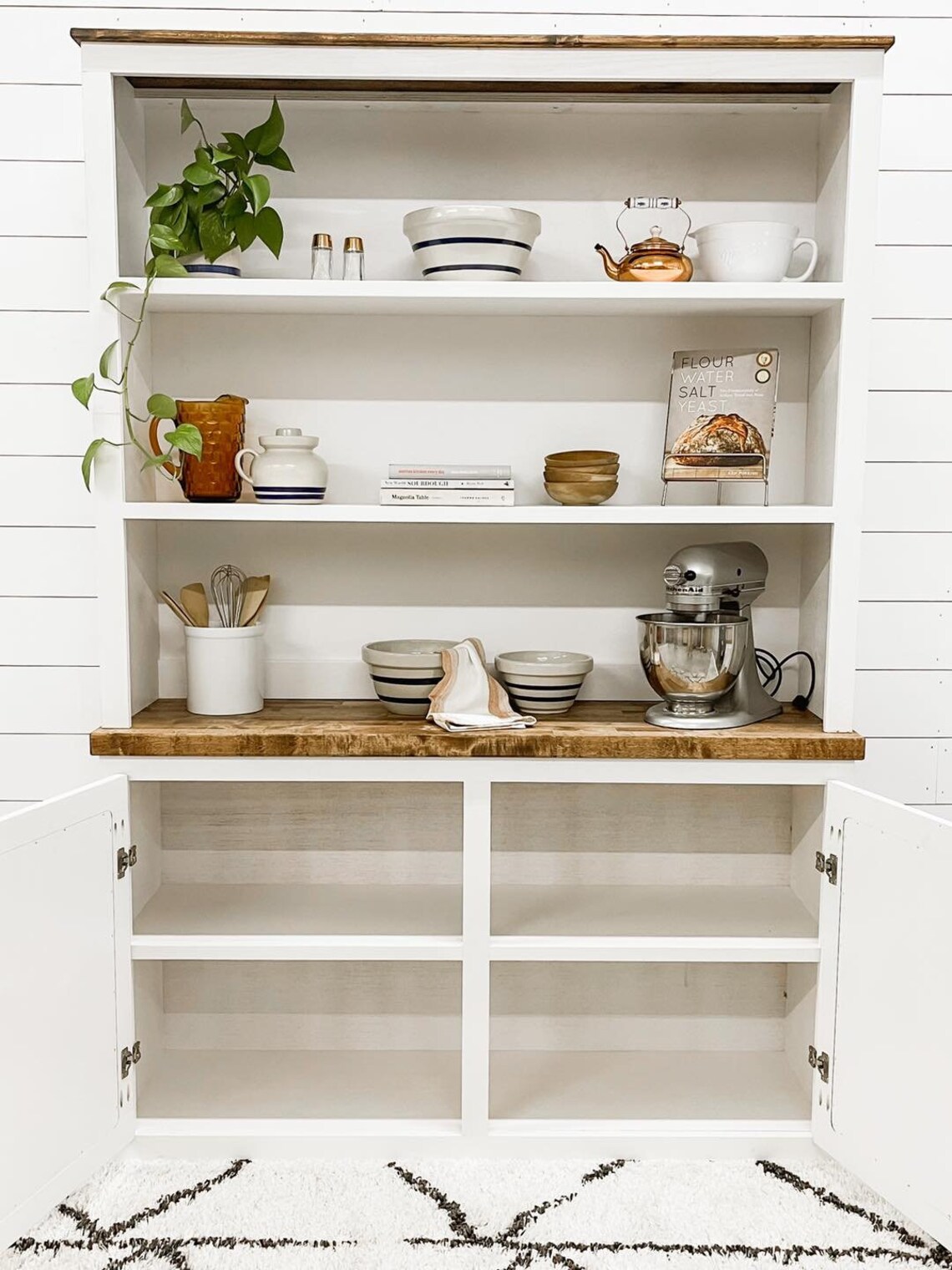 Butcher Block Hutch Etsy