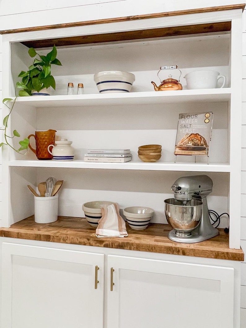 Butcher Block Hutch Etsy