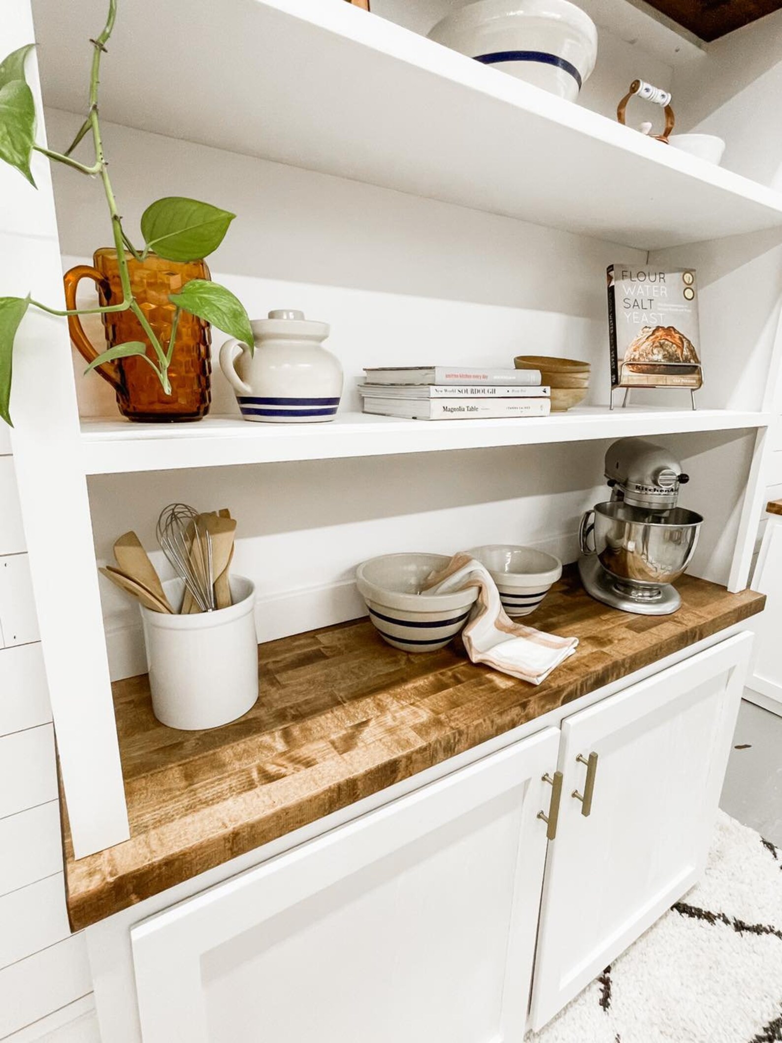 Butcher Block Hutch Etsy