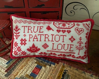 True Patriot Love Quaker Cross Stitch Pattern (PDF)