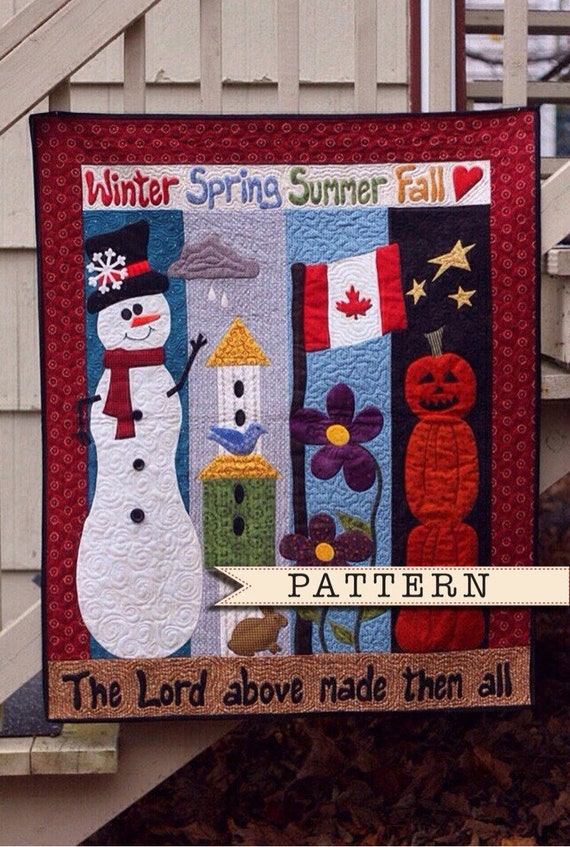 Banner Seasons Too Wool Applique Quilt Pattern