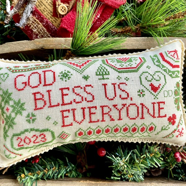 God Bless Us, Everyone PDF Cross Stitch Pattern