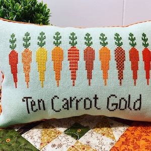 Ten Carrot Gold Cross Stitch Chart (PDF)