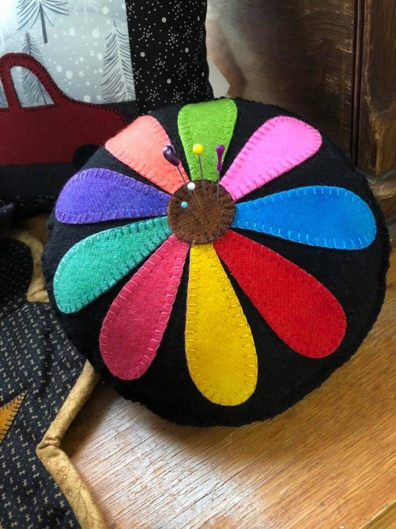 Rainbow Flower Pincushion Pattern Etsy