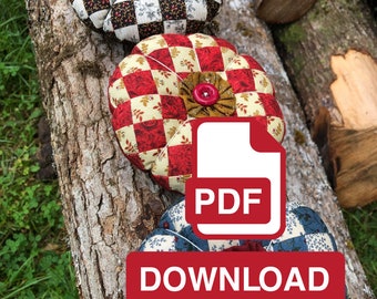 Patchwork Pinnie - Pincushion Print-it-Yourself Pattern DOWNLOAD (PDF File)