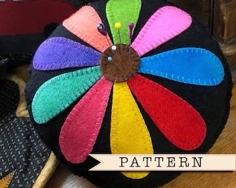 Rainbow FLower Pincushion Pattern
