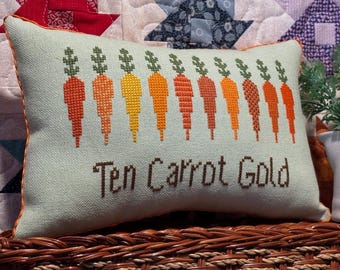 Ten Carrot Gold Cross Stitch Chart (PDF)