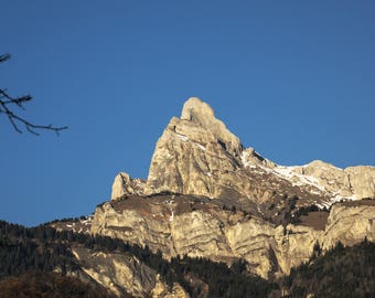 Mont Blanc mountain photography print, Wall art print, Landscape photography print, Frence landscape decor, Travel decor, France