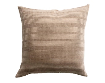 Handwoven Chiangmai Tribal Brown Striped Pillow Cover // 20 x 20 // 22 x 22 No. 088
