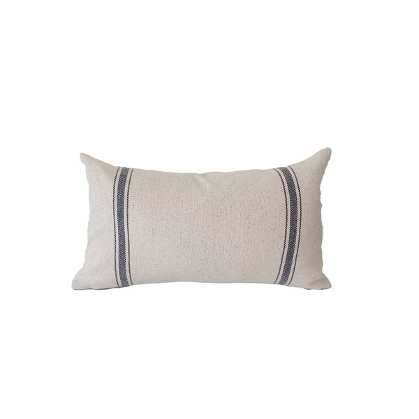 Cotton Striped Lumbar Pillow