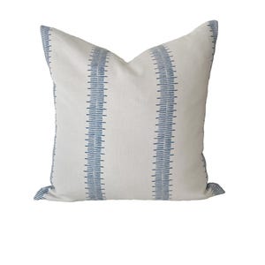 Tama in Persian Blue Belgian Linen Fabric Pillow Cover // Made to Order