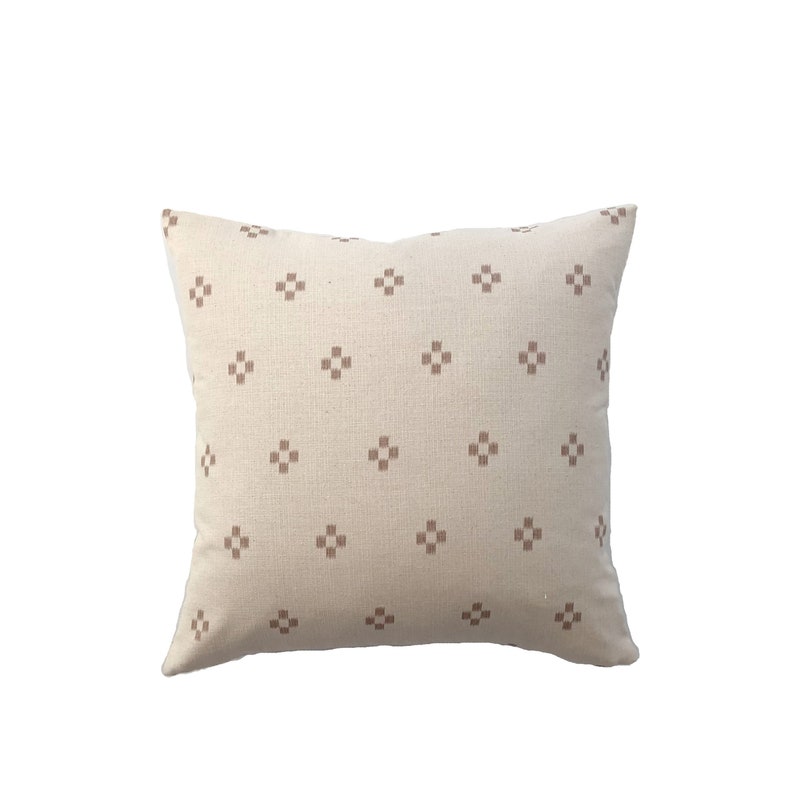 0180 Muted Cocoa Brown And Off White Hmong Blockprint Tribal Batik Cross Pillow Cover 18 X 18 20 X 20 22 X 22 No Home Living Home Decor Issho Ueno Com