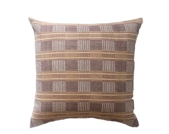 Chiangmai Tribal Handwoven Burgundy and Various Shades of Brown Euro Pillow Cover // 20 x 20 // 22 x 22 // 24 x 24  No. 0208