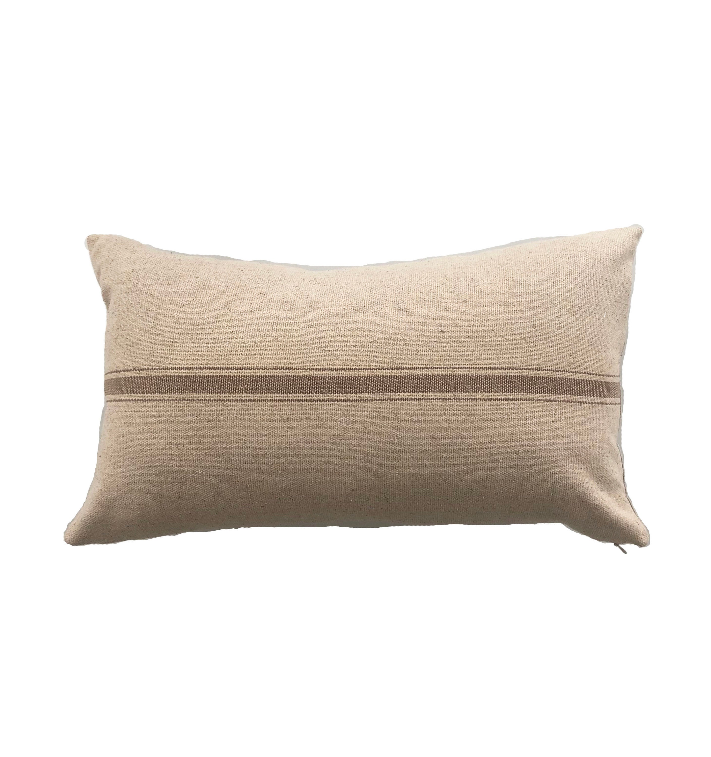 French Farmhouse Beige Striped Lumbar Pillow Cover // 12 X 20 Etsy UK