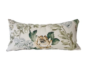 Thibaut Fairview in Cream River Road Lumbar Designer Pillow Cover // 12 x 24  No. 0313