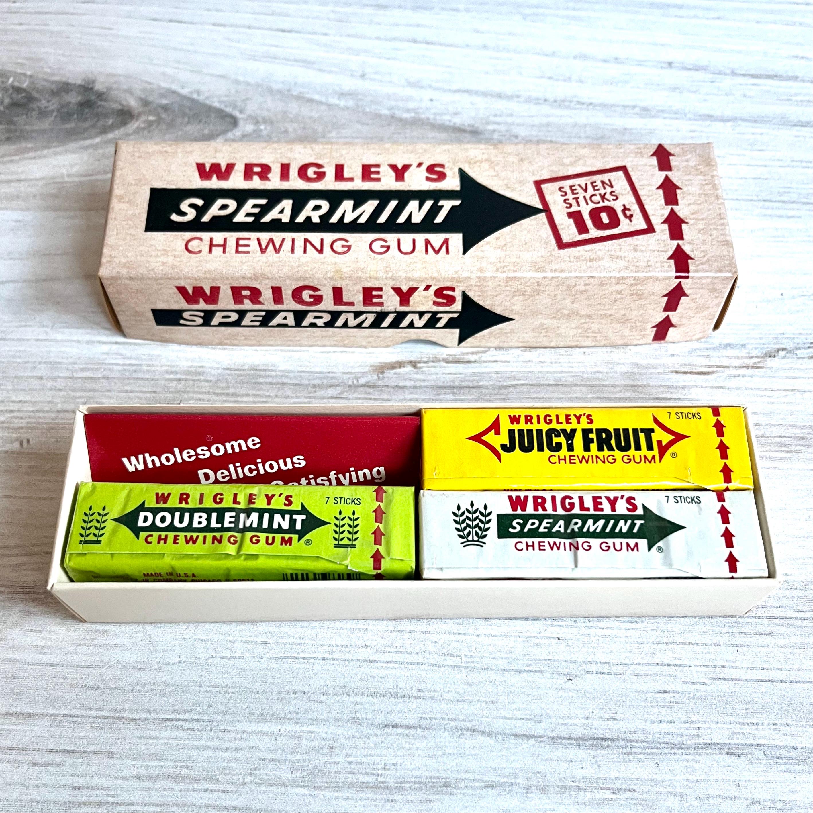 Vintage Wrigley's Gum Advertising Display Box With Three Packages
