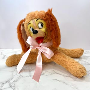 Vintage Rubber Face Lady and the Tramp Plush Dog | RESTORED | 1950s Gund Stuffed Animal | Disney Collectible