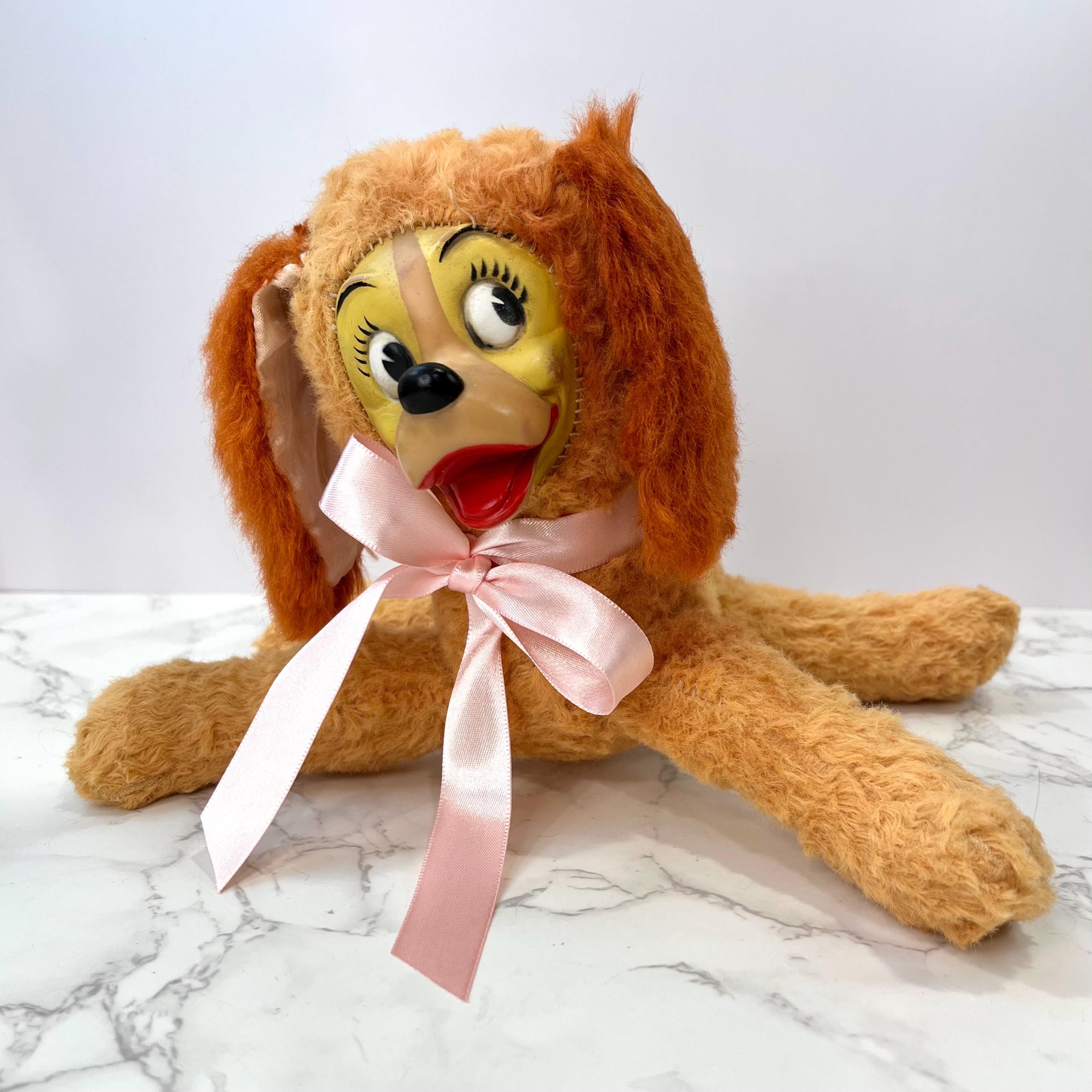Vintage Rubber Face Lady and the Tramp Plush Dog | RESTORED