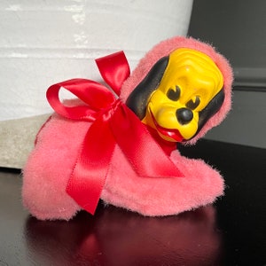 Vintage Rubber Face Plush Dog Carnival Prize RESTORED | 1950s Collectible Toy
