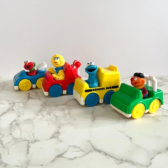 Vintage 90s Tyco Sesame Street Character Cars: Big Bird, Cookie