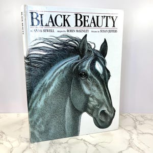 Black Beauty by Anna Sewell 1986 Illustrated Edition | Vintage Collectible Children’s Book | Library Decor | Book Lover Gift