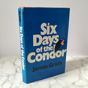 Six Days of the Condor by James Grady 1974 Book Club Edition | Published by W.W. Norton and Co. | Vintage Collectible Book | Library Decor