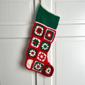 Vintage Crochet Christmas Stocking | Cottagecore Holiday Decor