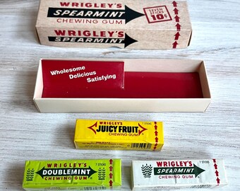 Vintage Wrigley's Gum Advertising Display Box With Three Packages