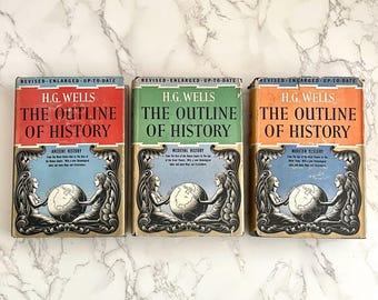 H G Wells, Outline of History, 4 Volumes 1922, Time Machine, War