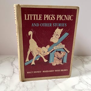 El picnic del cerdito de Walt Disney y Margaret Wise Brown, primera edición de 1939, libro infantil vintage, colección Disneyana