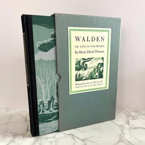 Walden by Henry David Thoreau 1944 Edition by Peter Pauper Press with Slipcover Illustrated by Aldren Watson | Vintage American Literature