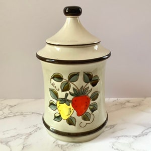 Vintage Ceramic Strawberry Canister: Kitchen Storage, Made in Japan