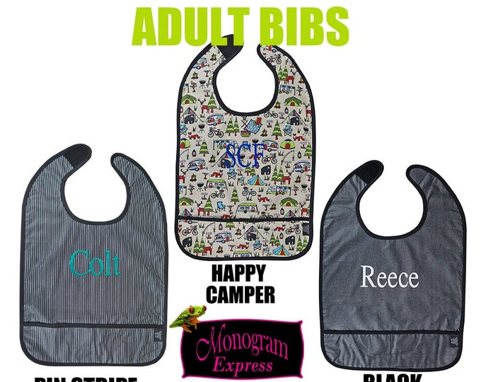 Adult Bibs | Clothing Protector | Crumb Catcher | Personalized Adult Bib With Crumb Catcher | Monogrammed Dining Cover-Up | Stain-Resistant