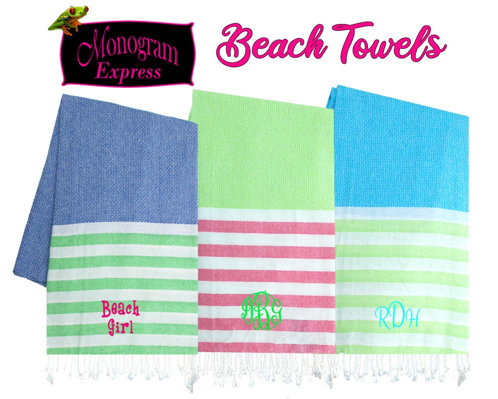 monogrammed pool towels