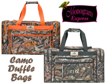 Monogrammed Camouflage Duffle Bag | Hunting and Overnight Duffel Bag | Men's or Boy's Personalized Bag | Gym Bag | Camo Duffle Bag 20”
