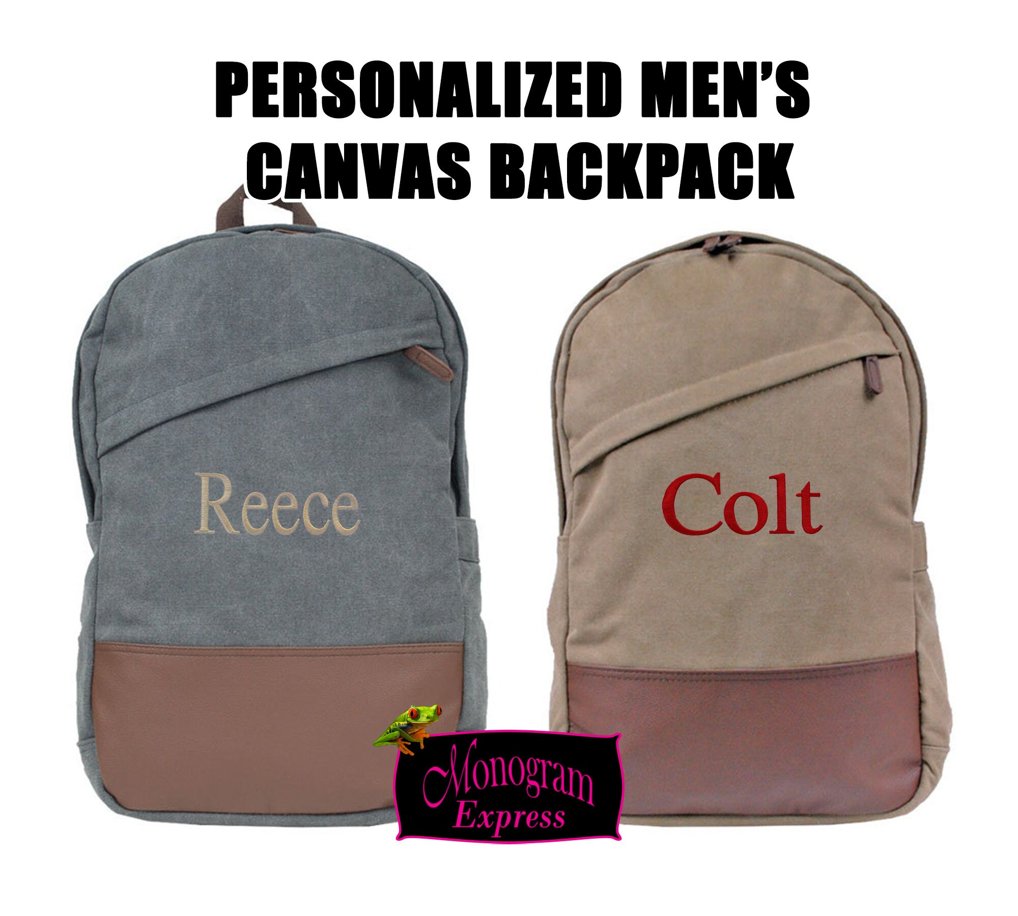 monogrammed book bags